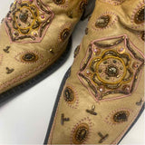 Tommy Size 6 Women's Tan-Multi Beaded Western Boots
