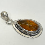 Silver-Yellow Amber Pendant