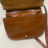 Patricia Nash Brown Leather Solid Crossbody Handbag
