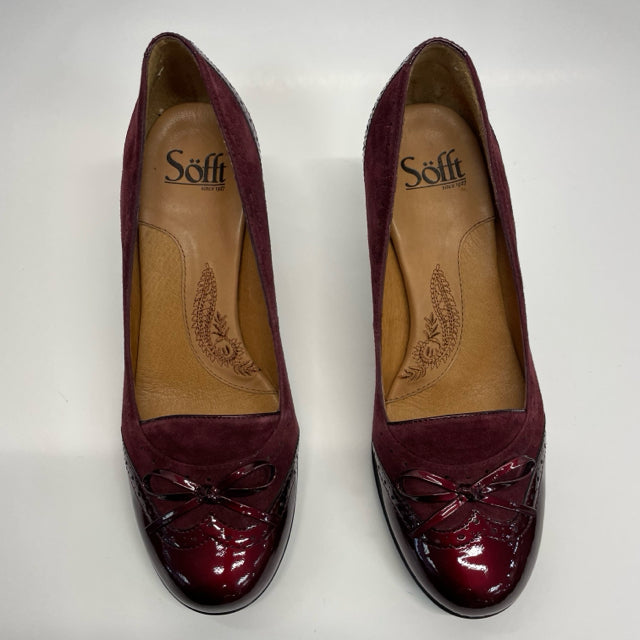 Sofft Size 7 Women's Burgundy Patchwork Pump Heels