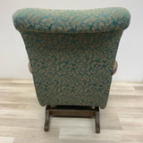 Teal-Tan Tapestry Rocking Chair
