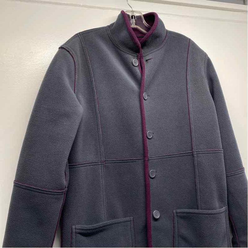 Susan Graver Women's Size XS Purple Solid Button Up Coat