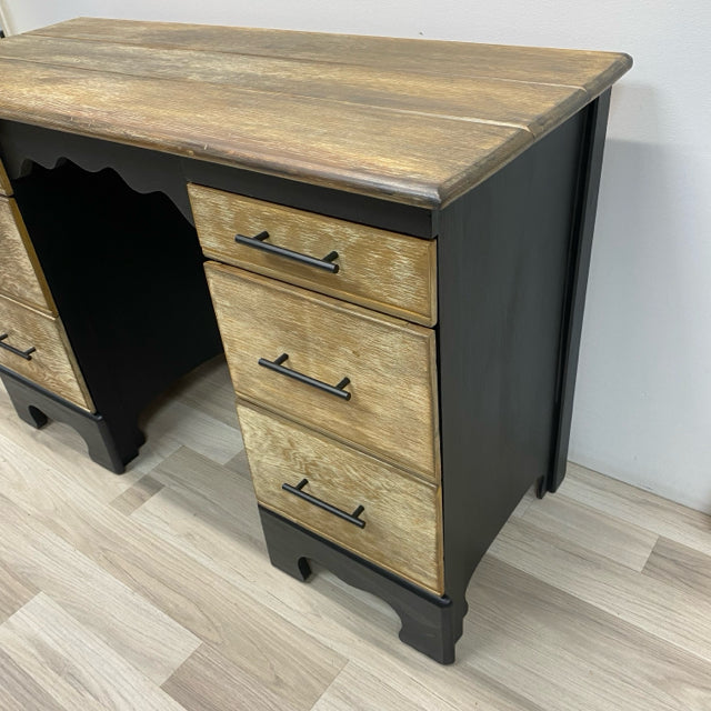 Black Wood Distressed Desk