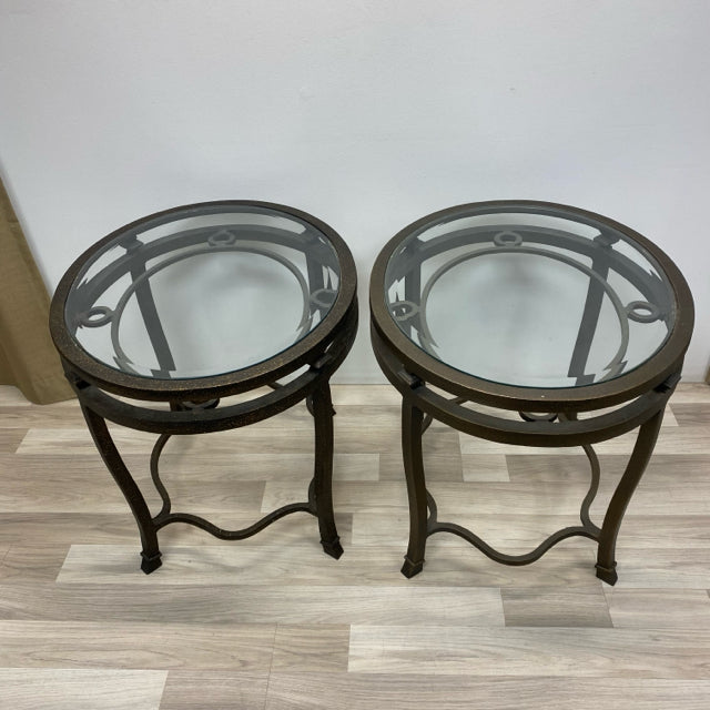 Bronze Iron-Glass Side Table