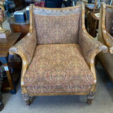 Century Brown Fabric Pattern Arm Chair