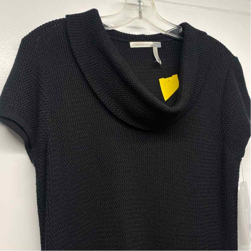 Classiques Entier Size M Women's Black Solid Cap Sleeve Short Sleeve Top