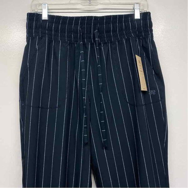 Albion Size M- (6-8) Women's Navy-White Pinstripe Jogger Pants
