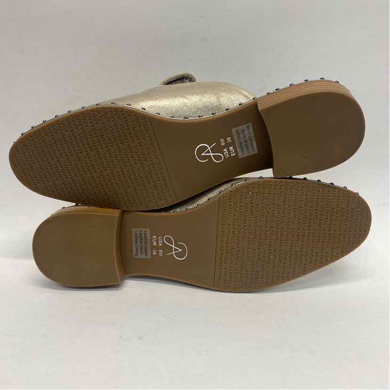 Adrianna Papell Size 8 Women's Gold Shimmer Mules Shoes