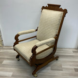 Antique Brown-Beige Wood Rocking Chair