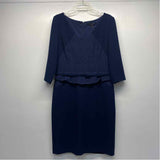 David Meister Size 12-L Women's Navy Solid Sheath Dress