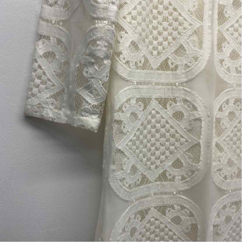 Felicity & Coco Size S Women's Offwhite Solid Long Sleeve Dress