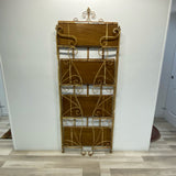 Folding Beige Metal-Wood Baker's Rack