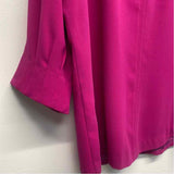 Trina Turk Size M Women's Fuchsia Solid V Neck Blouse