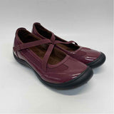 Lands' End Size 7 Women's Burgundy Patchwork Mary Jane Shoes