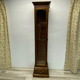 Ethan Allen Brown Wood-Glass Curio Cabinet
