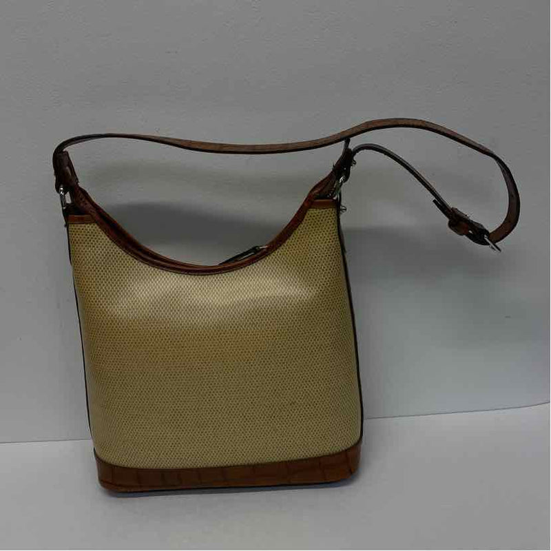 Dooney & Bourke Tan-Brown Leather Pattern Shoulder Handbag