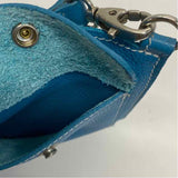 Roots Aqua Leather Pebbled Crossbody Handbag