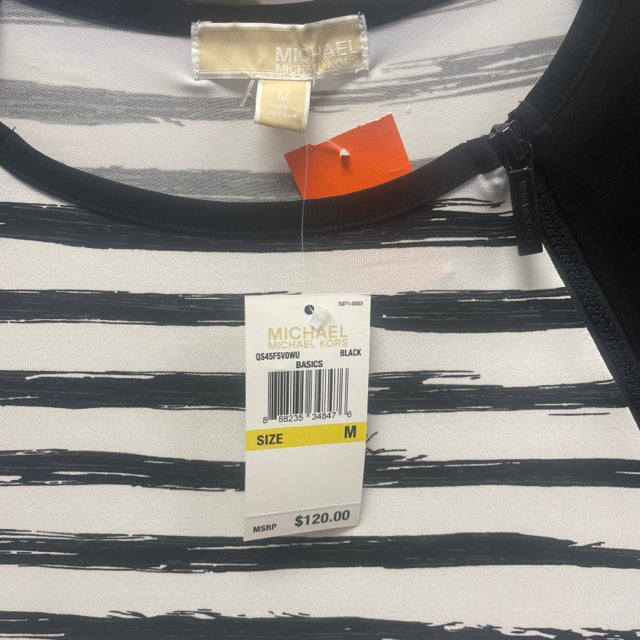 Michael Michael Kors Size M Women's White-Black Pattern Shift Dress