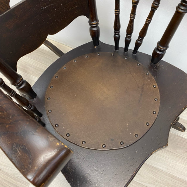 Antique Brown Wood Rocking Chair