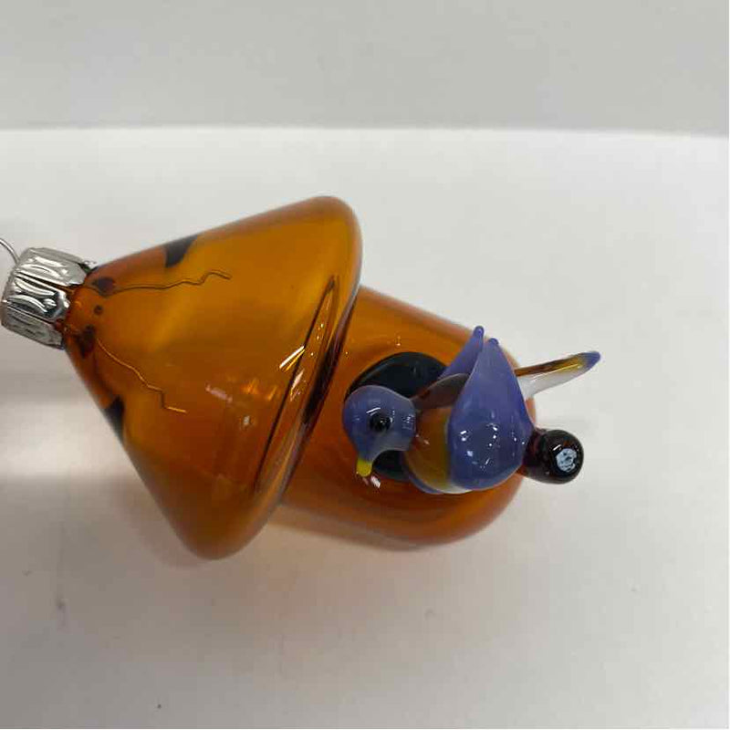 Artful Home Hanging Amber Glass Birdhouse Ornament - Fly Away Home