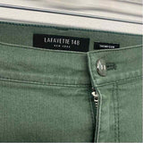 Lafayette 148 Thompson Size 8 Women's Green Solid Straight Leg Jeans