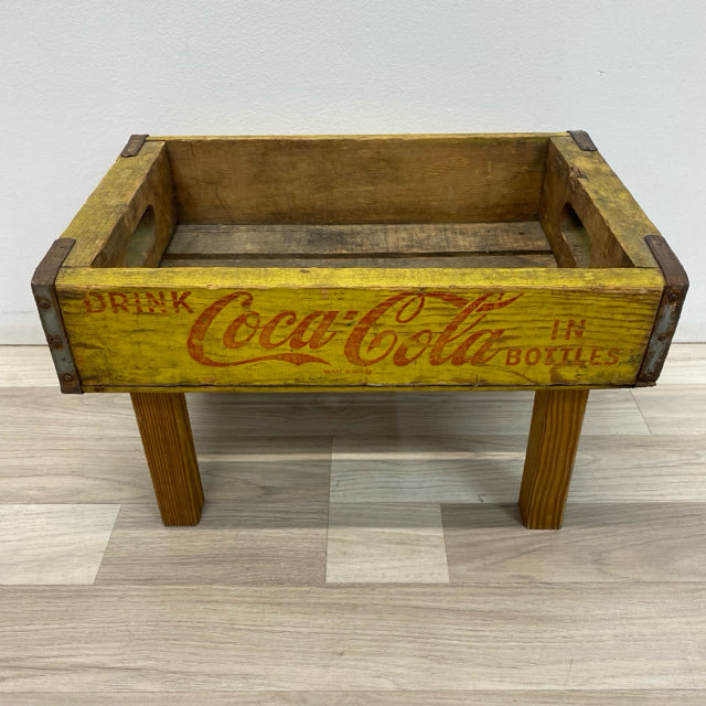 Vintage Coca Cola Wood Crate with Legs and 2 handles