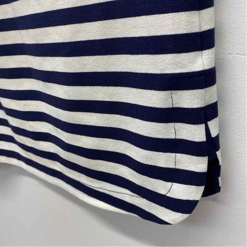Lafayette 148 Size M Women's Navy-White Stripe Dress