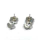Zuni, inlay flower turquoise  and nother pearl earrings