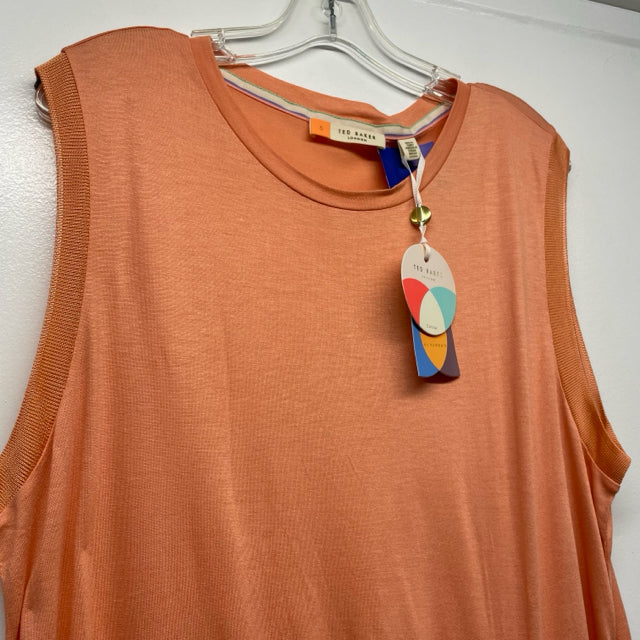 Ted Baker Size 5 ( XL) Women's Orange Solid Tunic Sleeveless Top