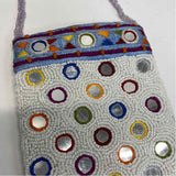 Christiana White-Multi Beaded Crossbody Handbag