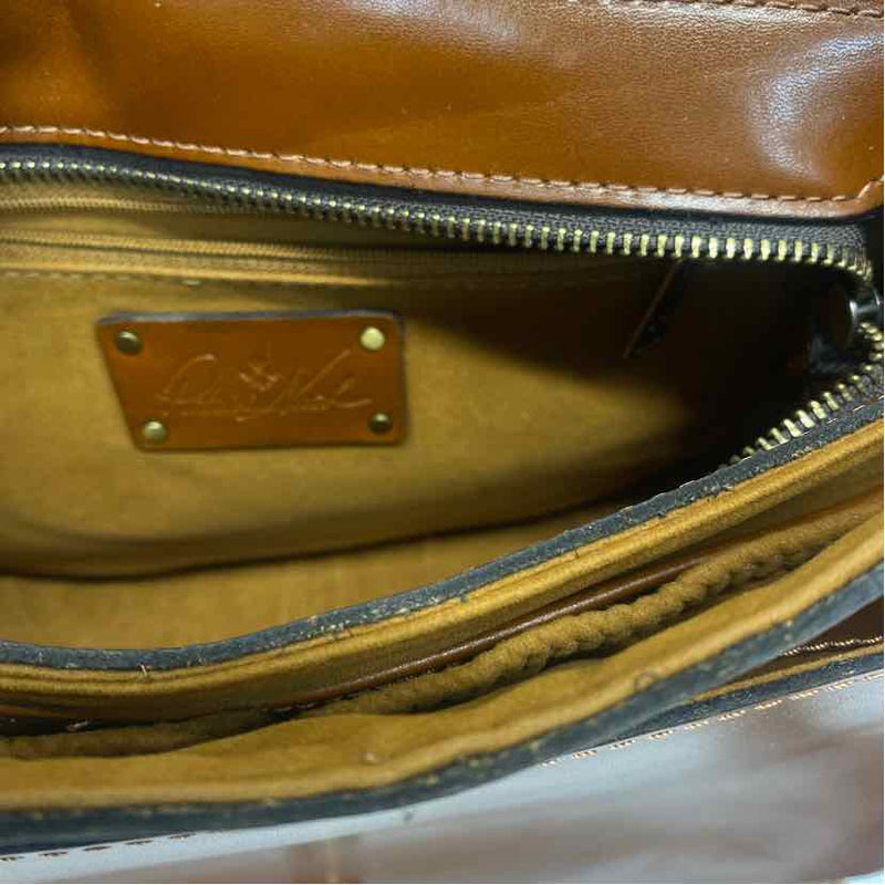 Patricia Nash Brown Leather Solid Crossbody Handbag