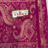 Tibet Pink Yak Wool Paisley Fringed Shawl