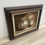 Southwestern still life - sand painting by Myung " Mario Jung - feauturing textured Acoma Pueblo- Style potter