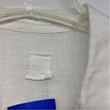 120% Lino Size S Women's White Solid Button Up Shirt