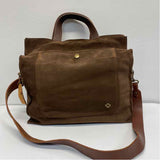 Elke Brown Suede Solid Tote Handbag