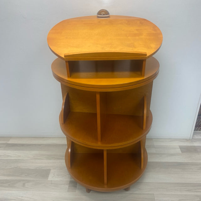 Brown Wood Carousel  Bookshelf Display