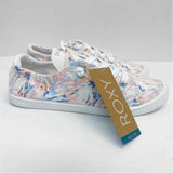 Roxy Size 7 Women's White-Multicolor Pattern Lace Up Sneakers