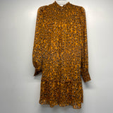 Karl Lagerfeld Paris Size 0-XS Women's Orange-Multi Pattern Long Sleeve Dress