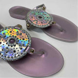 Jack Rogers Size 6 Women's Pink Iridescent Camel Toe Sandals