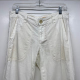 Pilcro - Anthropologie Size 4 Women's White Solid Flare Hem Pants