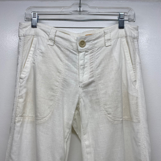 Pilcro - Anthropologie Size 4 Women's White Solid Flare Hem Pants