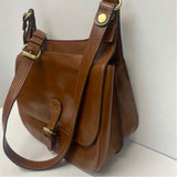 Patricia Nash Brown Leather Solid Crossbody Handbag