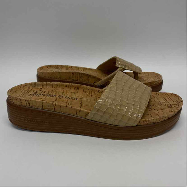 Donald J Pliner Size 8 Women's Beige Animal Print Camel Toe Sandals