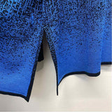 Ming Wang Size 2x Women's Blue-Black Pattern Open Front Long Sleeve Top