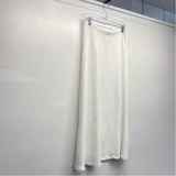 Franne Golde Size M-8 Women's White Solid A Line-Maxi Skirt