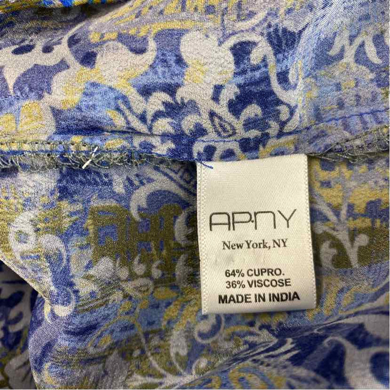 APNY Size S Women's Blue-Multi Pattern Button Up Shirt