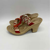 Born Crown Size 8 Women's Beige-Orange Shimmer Espadrille Sandals