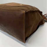 Elke Brown Suede Solid Tote Handbag