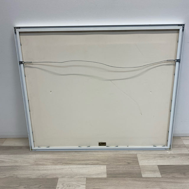 White Framed Painting Christmas in Santa Fe by Amado Maurilio Pena