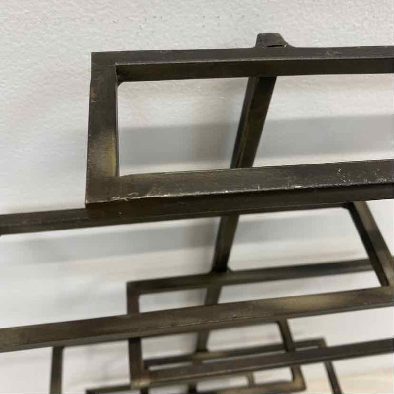 Brown Metal Wine Rack Holds 8 Bottles